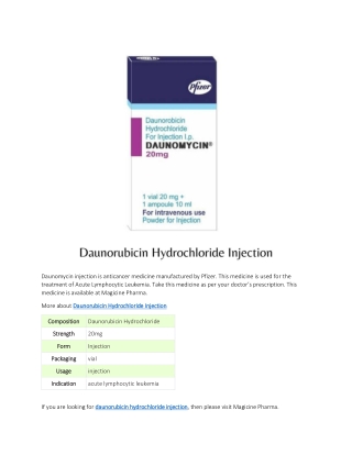 daunorubicin hydrochloride injection