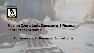 Finance Consultants Companies | Finance Consultancy Services
