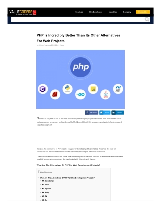 PHP Is Incredibly Better Than Its Other Alternatives For Web Projects