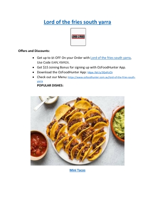 5% Off - Lord of the fries south yarra Australian Takeaway Menu, VIC