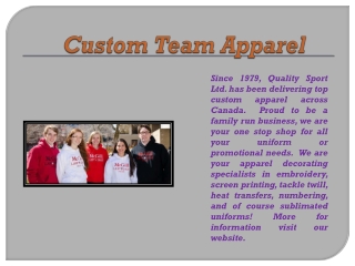 Custom Team Apparel