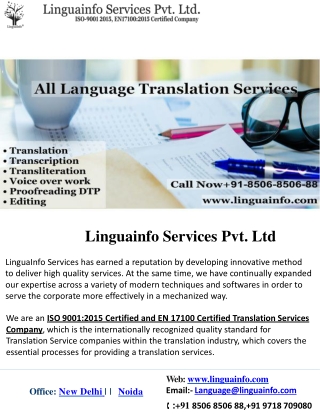 Language Translation Company In Delhi NCR, India Worldwide |Linguainfo