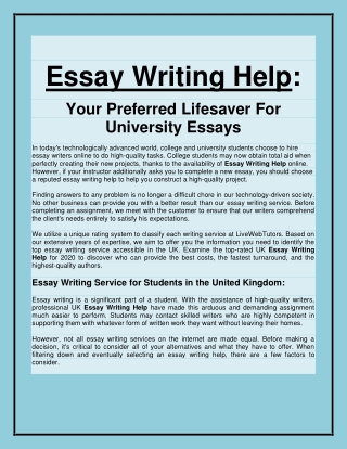 Essay Writing Help: Quick, Affordable, and Effective Help