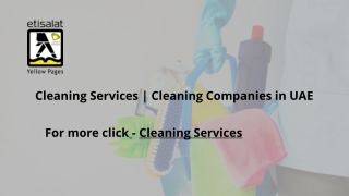 Cleaning Services | Cleaning Companies in UAE