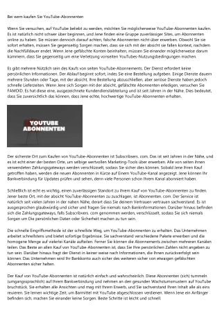 Wo kaufen Sie YouTube-Abonnenten