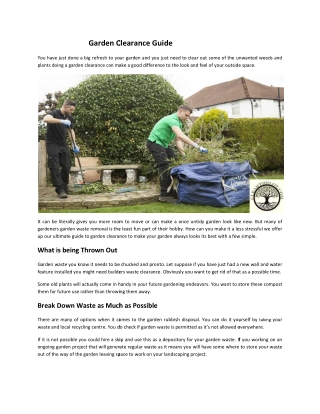 Garden clearance guide