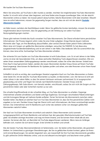 Bei wem kaufen Sie YouTube-Abonnenten