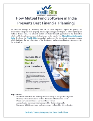 How Mutual Fund Software in India Presents Best Financial Planning