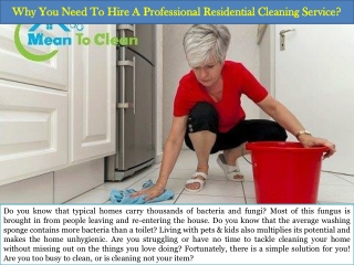 Why You Need To Hire A Professional Residential Cleaning Service?