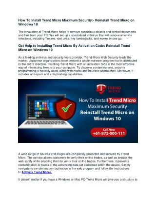 How To Install Trend Micro Maximum Security