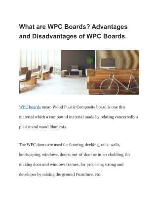 What is WPC Boards? Advantages and Dis-advantages of WPC Boards.