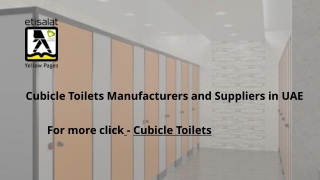 Cubicle Toilets Manufacturers and Suppliers in UAE