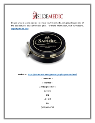 Saphir pate de luxe Shoemedic