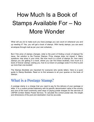 How Much Is a Book of Stamps Available For – No More Wonder