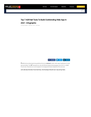 Top 7 ASP.Net Tools To Build Outstanding Web App In 2021