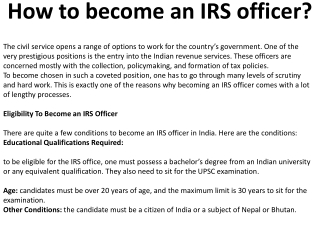 How to become an IRS officer