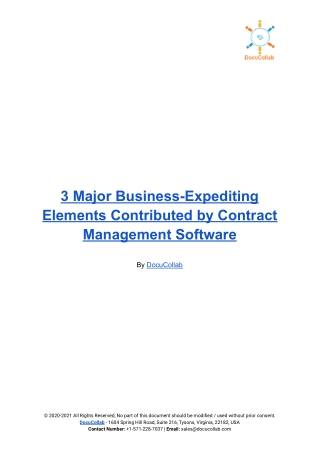 3 Major Business-Expediting Elements Contributed by Contract Management Software