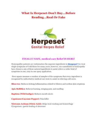 What Is Herpeset-Don't Buy .Before Reading.