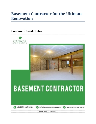 Basement Contractor for the Ultimate Renovation