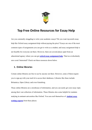Top Free Online Resources for Essay Help