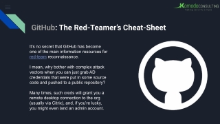 GitHub: The Red-Teamer’s Cheat-Sheet