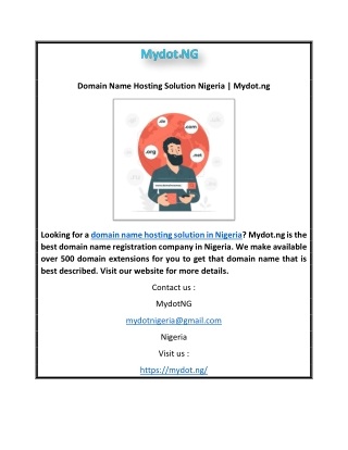 Domain Name Hosting Solution Nigeria | Mydot.ng