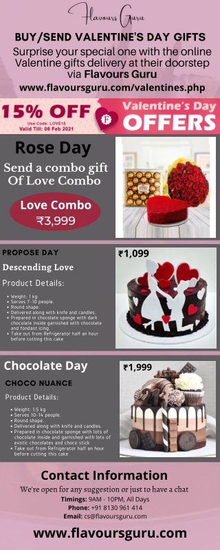 Order Online Valentine Day Cake in Delhi NCR - Flavours Guru