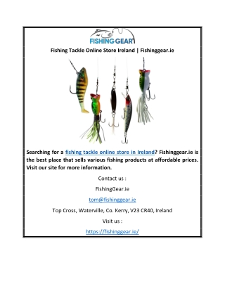 Fishing Tackle Online Store Ireland | Fishinggear.ie