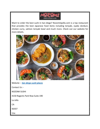 San diego sushi places   Nozomilajolla.com