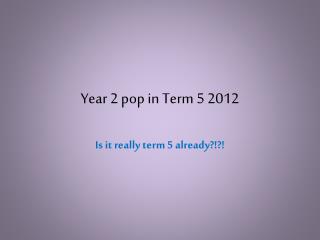 Year 2 pop in Term 5 2012