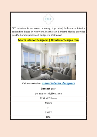 Miami Interior Designers | Dltinteriordesigns.com