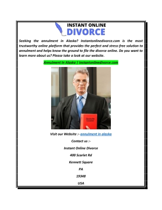 Annulment In Alaska Instantonlinedivorce.com