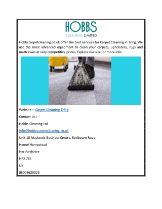 Carpet Cleaning Tring  Hobbscarpetcleaning.co.uk