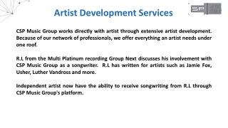 Artist Development Services | CSP Music Group