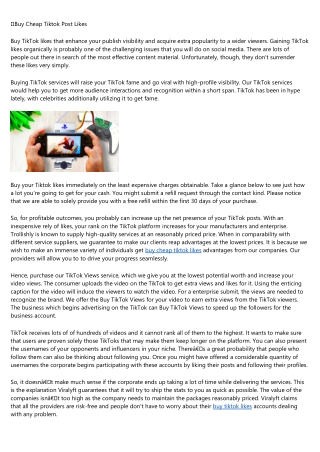 The Worst Advice You Could Ever Get About cheap tiktok likes