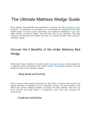 The Ultimate Mattress Wedge Guide