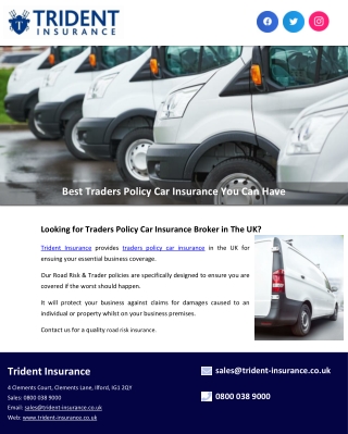 Best Traders Policy Car Insurance You Can Have