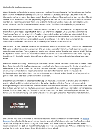 Wo kaufen Sie YouTube-Abonnenten