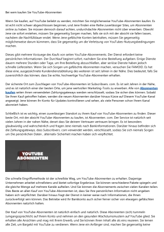 Wo kaufen Sie YouTube-Abonnenten