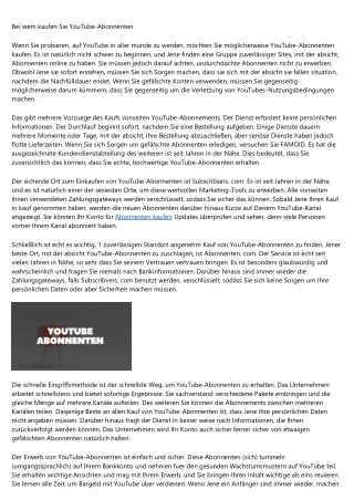 Wo kaufen Sie YouTube-Abonnenten