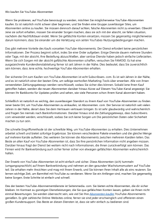 Bei wem kaufen Sie YouTube-Abonnenten