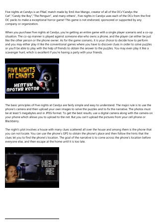 Five Nights In Candys - A Review