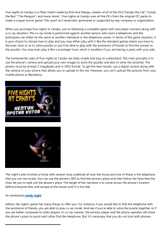 Five Nights In Candys - A Review