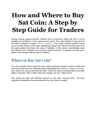 How and Where to Buy Sat Coin_ A Step by Step Guide for Traders