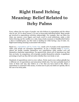 Right Hand Itching Meaning_ Belief Related to Itchy Palms