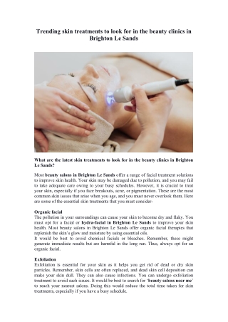 Trending skin treatments to look for in the beauty