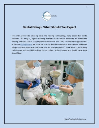 Dental Fillings What Should You Expect