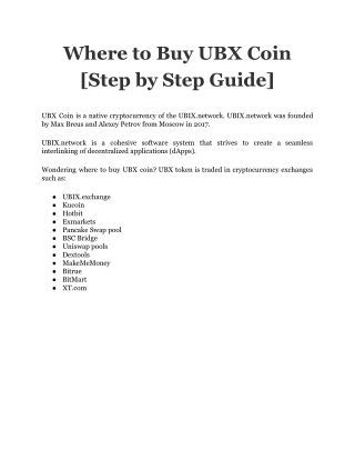 Where to Buy UBX Coin [Step by Step Guide]