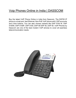 Voip Phones Online in India | DASSCOM