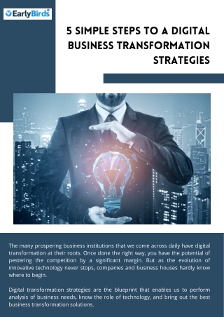 5 Simple Steps to a Digital Business Transformation Strategies